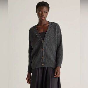 Quince Women’s 100% Organic Cotton Oversized Boyfriend Cardigan Size SMALL